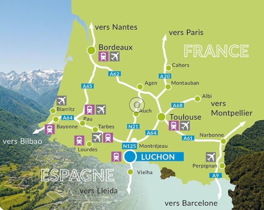 Chez Louise, Appartement T3 A Deux Pas Du Centre Bagnères-de-Luchon Eksteriør billede